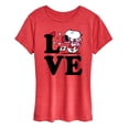 thumbnail image 1 of Peanuts - Love Snoopy - Women's Short Sleeve Graphic T-Shirt, 1 of 6