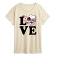 thumbnail image 1 of Peanuts - Love Snoopy - Women's Short Sleeve Graphic T-Shirt, 1 of 5