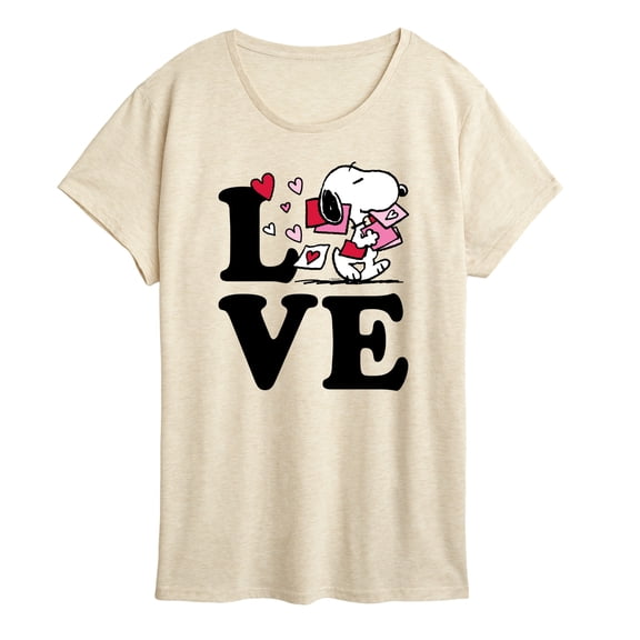 Peanuts - Love Snoopy - Women's Short Sleeve Graphic T-Shirt