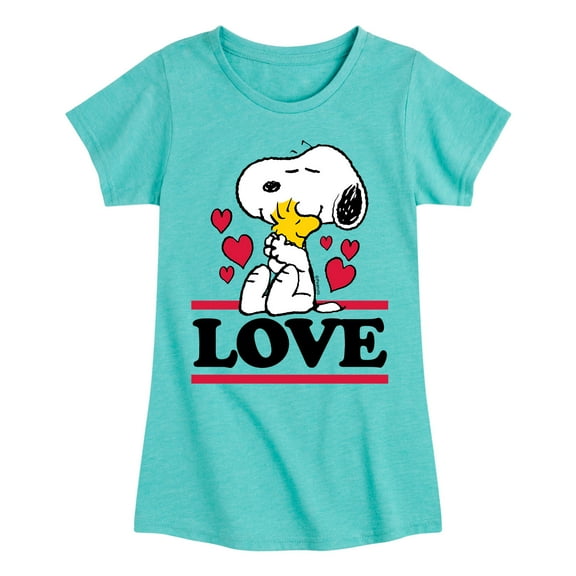 Peanuts - Love Snoopy Woodstock - Toddler And Youth Girls Short Sleeve Graphic T-Shirt