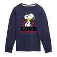 thumbnail image 1 of Peanuts - Love Snoopy Woodstock - Toddler And Youth Long Sleeve Graphic T-Shirt, 1 of 6