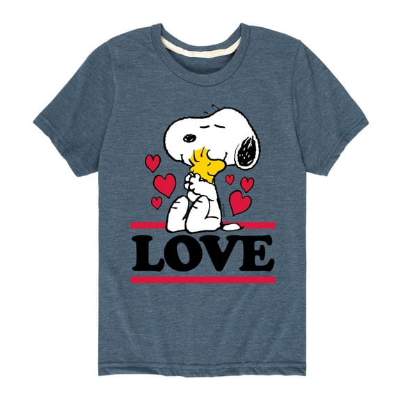 Peanuts - Love Snoopy Woodstock - Toddler And Youth Short Sleeve Graphic T-Shirt