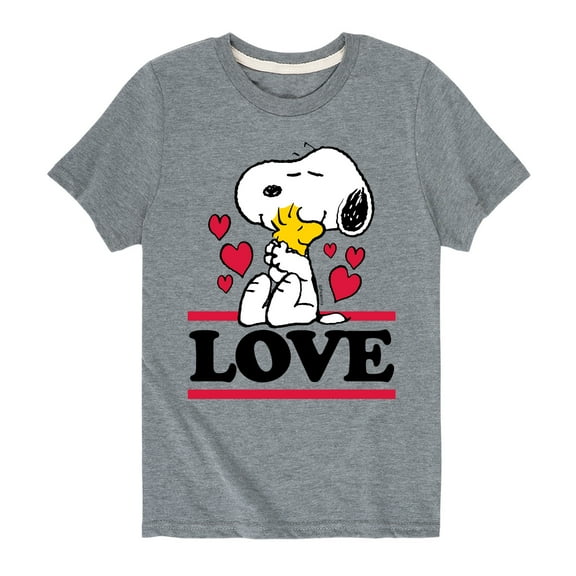 Peanuts - Love Snoopy Woodstock - Toddler And Youth Short Sleeve Graphic T-Shirt