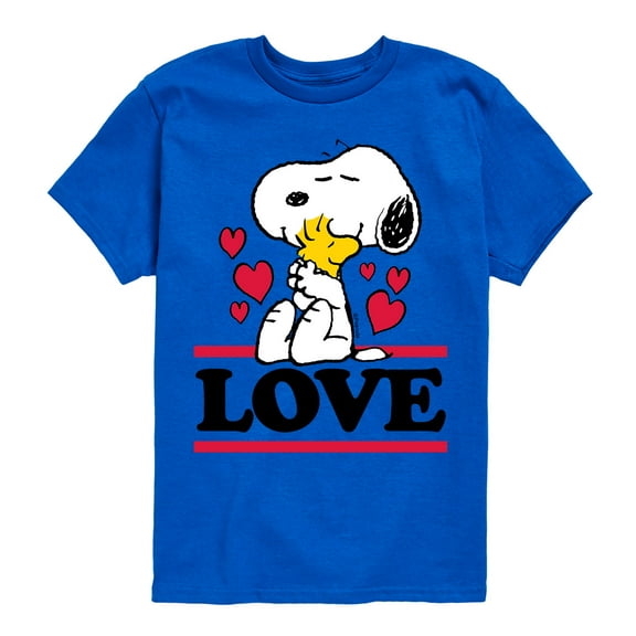 Peanuts - Love Snoopy Woodstock - Toddler And Youth Short Sleeve Graphic T-Shirt
