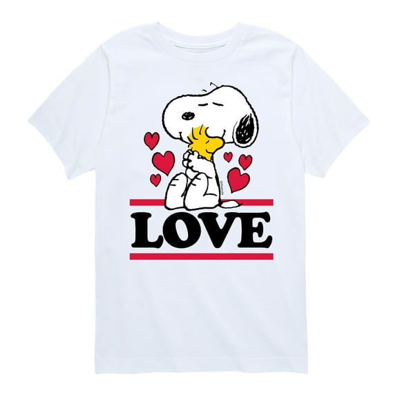 Peanuts - Love Snoopy Woodstock - Toddler And Youth Short Sleeve Graphic T-Shirt