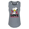 thumbnail image 1 of Peanuts - Love Snoopy Woodstock - Women's Racerback Tank Top, 1 of 6