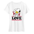 thumbnail image 1 of Peanuts - Love Snoopy Woodstock - Women's Short Sleeve Graphic T-Shirt, 1 of 6