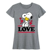 PEANUTS - Love Snoopy Woodstock - Women's Short Sleeve Graphic T-Shirt