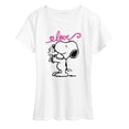 thumbnail image 1 of Peanuts - Love Snoopy and Woodstock - Women's Short Sleeve Graphic T-Shirt, 1 of 5