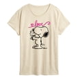 thumbnail image 1 of Peanuts - Love Snoopy and Woodstock - Women's Short Sleeve Graphic T-Shirt, 1 of 5
