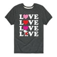 thumbnail image 1 of Peanuts - Love Stacked - Toddler And Youth Short Sleeve Graphic T-Shirt, 1 of 5
