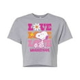 thumbnail image 1 of Peanuts - Love Woodstock - Juniors Cropped Cotton Blend T-Shirt, 1 of 6