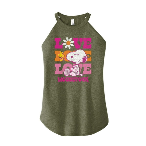 Peanuts - Love Woodstock - Juniors High Neck Tank Top