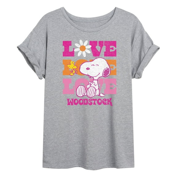 Peanuts - Love Woodstock - Juniors Ideal Flowy Muscle T-Shirt