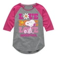 thumbnail image 1 of Peanuts - Love Woodstock - Toddler & Youth Girls Raglan Graphic T-Shirt, 1 of 5