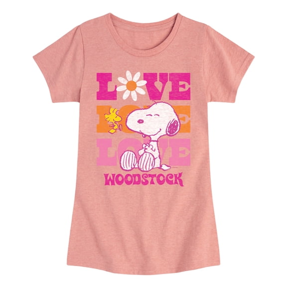 Peanuts - Love Woodstock - Toddler & Youth Girls Short Sleeve Graphic T-Shirt