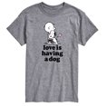 thumbnail image 1 of Peanuts - Love is Having a Dog - Men's Short Sleeve Graphic T-Shirt, 1 of 6