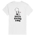 thumbnail image 1 of Peanuts - Love is Having a Dog - Men's Short Sleeve Graphic T-Shirt, 1 of 6