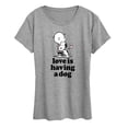 thumbnail image 1 of Peanuts - Love is Having a Dog - Women's Short Sleeve Graphic T-Shirt, 1 of 6