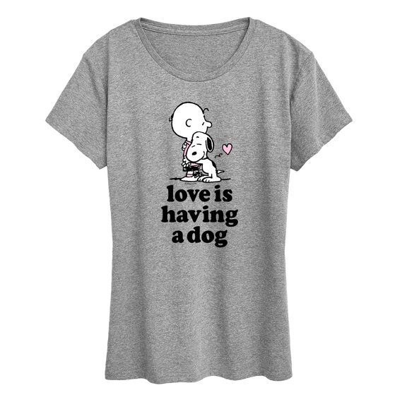 Peanuts - Love is Having a Dog - Women's Short Sleeve Graphic T-Shirt
