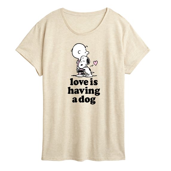 Peanuts - Love is Having a Dog - Women's Short Sleeve Graphic T-Shirt