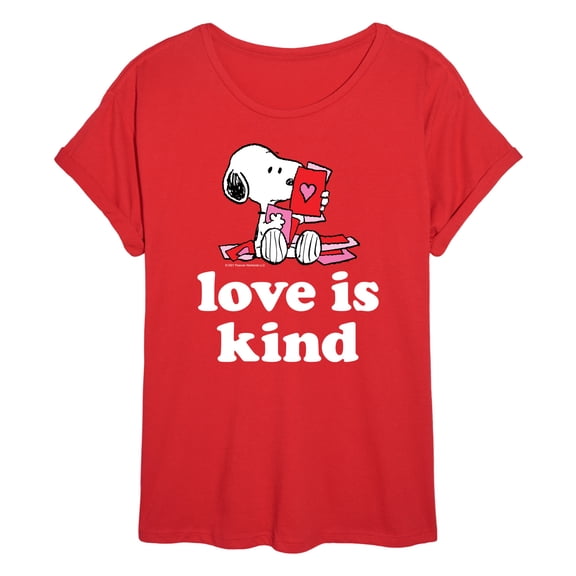 Peanuts - Love is Kind - Juniors Oversized Graphic T-Shirt
