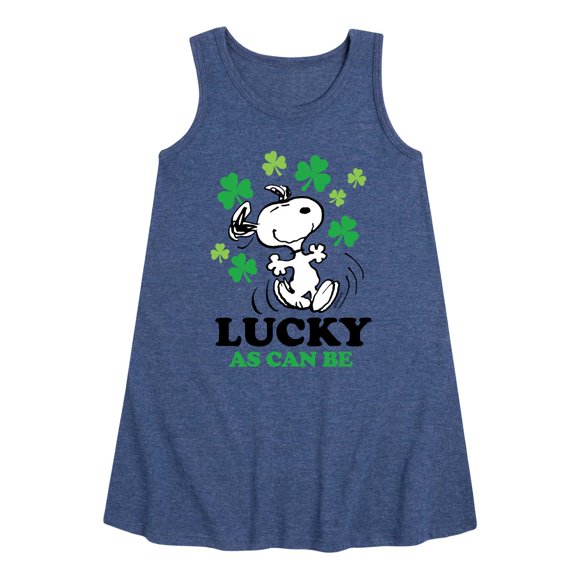 Peanuts - Lucky Can Be - Toddler and Youth Girls Aline Dress