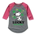 thumbnail image 1 of Peanuts - Lucky Can Be - Toddler and Youth Girls Shirt Tail Raglan, 1 of 5