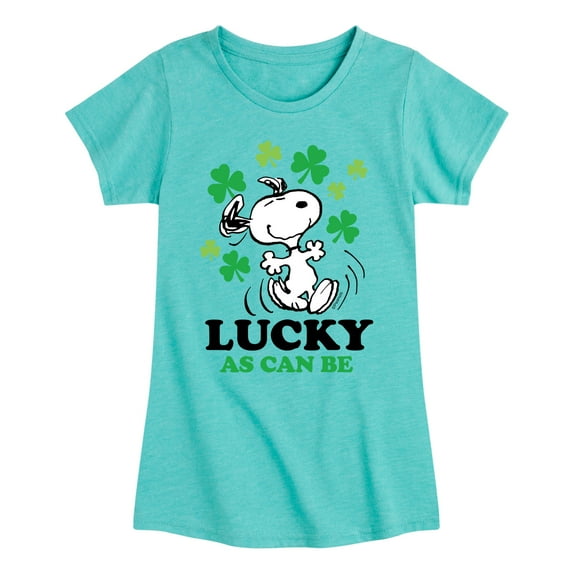 Peanuts - Lucky Can Be - Toddler and Youth Girls Short Sleeve Graphic T-Shirt