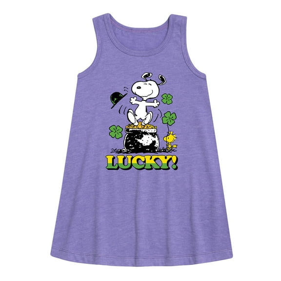 Peanuts - Lucky Snoopy - Toddler and Youth Girls A-line Dress
