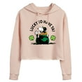 thumbnail image 1 of Peanuts - Lucky To Have Ya - Juniors Cropped Pullover Hoodie, 1 of 6