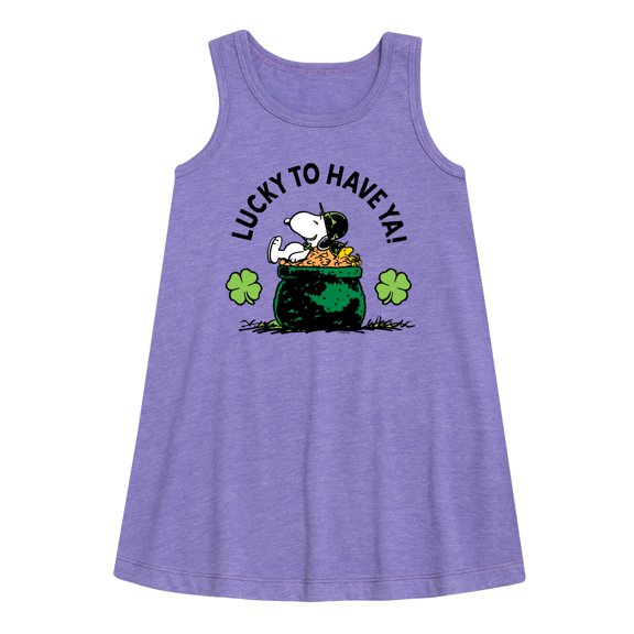 Peanuts - Lucky To Have Ya  - Toddler and Youth Girls A-line Dress