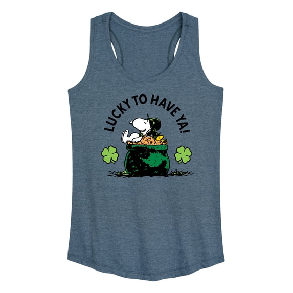Peanuts - Lucky To Have Ya - Women's Racerback Tank Top