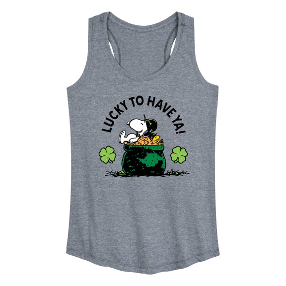 Peanuts - Lucky To Have Ya - Women's Racerback Tank Top