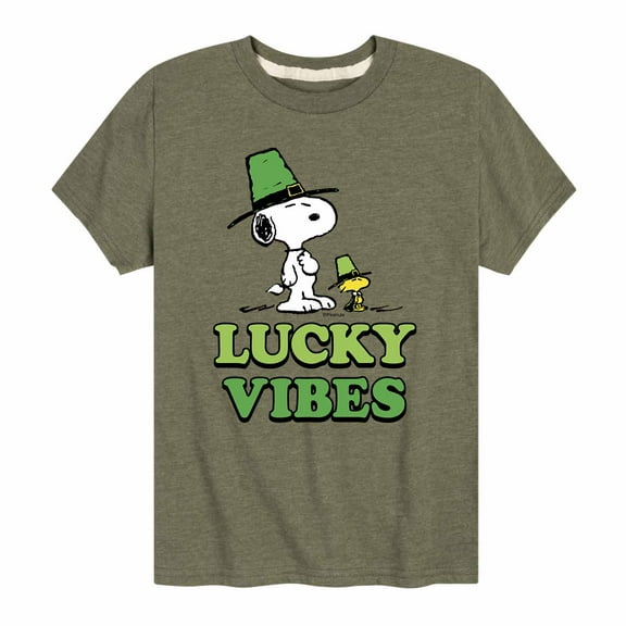 Peanuts - Lucky Vibes - Toddler and Youth Short Sleeve Graphic T-Shirt