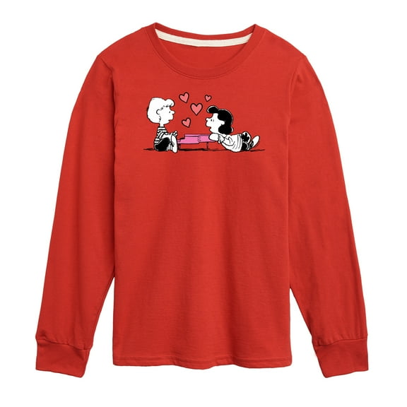 Peanuts - Lucy And Schroeder Heart Thoughts - Toddler And Youth Long Sleeve Graphic T-Shirt