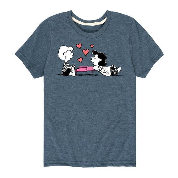Peanuts - Lucy And Schroeder Heart Thoughts - Toddler And Youth Short Sleeve Graphic T-Shirt