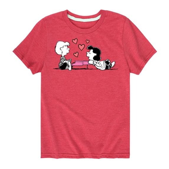 Peanuts - Lucy And Schroeder Heart Thoughts - Toddler And Youth Short Sleeve Graphic T-Shirt