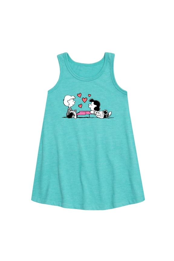 - Lucy And Schroeder Heart Thoughts - Toddler and Youth Girls A-line Dress