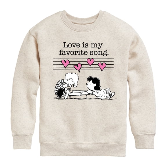 Peanuts - Lucy And Schroeder Valentine's Piano - Toddler And Youth Crewneck Fleece Sweatshirt