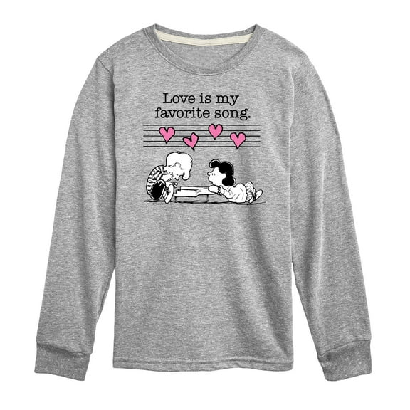 Peanuts -   Lucy And Schroeder Valentine's Piano  - Toddler And Youth Long Sleeve Graphic T-Shirt