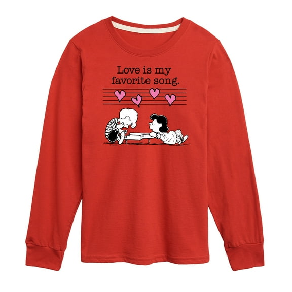 Peanuts -   Lucy And Schroeder Valentine's Piano  - Toddler And Youth Long Sleeve Graphic T-Shirt