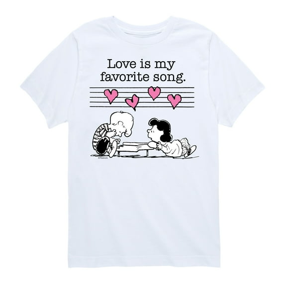 Peanuts - Lucy And Schroeder Valentine's Piano - Toddler And Youth Short Sleeve Graphic T-Shirt