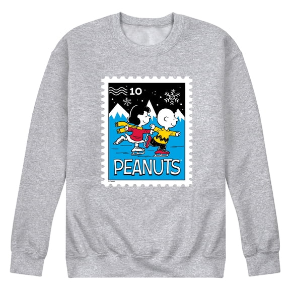 Peanuts - Lucy Charlie Winter Stamp - Men's Crew Fleece Sweatshirt