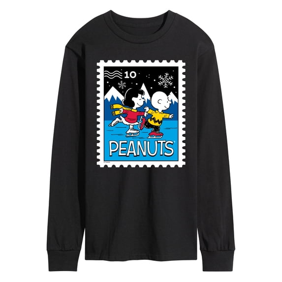 Peanuts - Lucy Charlie Winter Stamp - Men's Long Sleeve Graphic T-Shirt