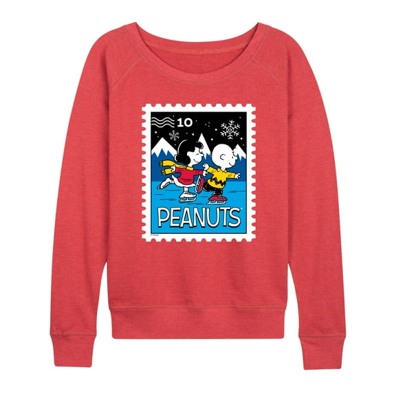 Peanuts - Lucy Charlie Winter Stamp - Women's French Terry Long Sleeve Pullover