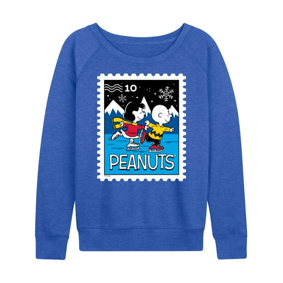 Peanuts - Lucy Charlie Winter Stamp - Women's French Terry Long Sleeve Pullover