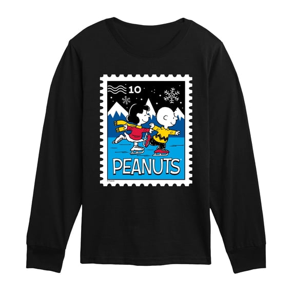 Peanuts - Lucy Charlie Winter Stamp Long Sleeve Graphic T-Shirt