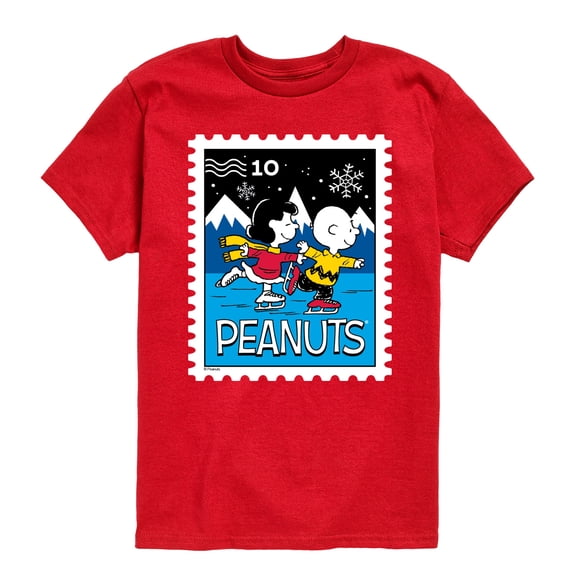 Peanuts - Lucy Charlie Winter Stamp - Youth Short Sleeve Graphic T-Shirt