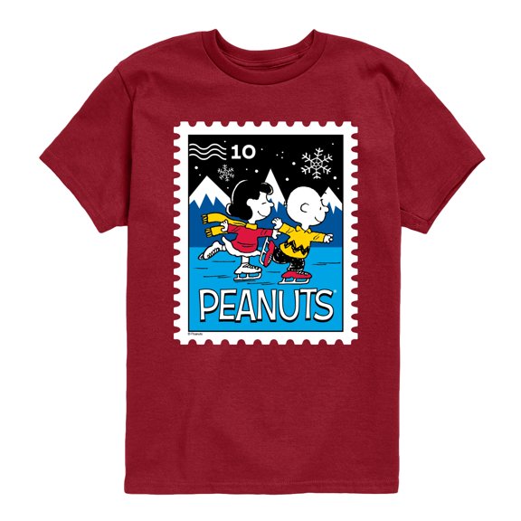 Peanuts - Lucy Charlie Winter Stamp - Youth Short Sleeve Graphic T-Shirt